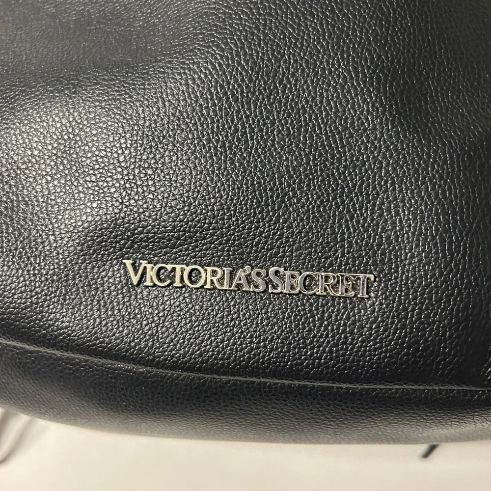 Victorias Secret Purse‎ Black Fringe Backpack Cinch Bag Festival Western Biker - Picture 3 of 6